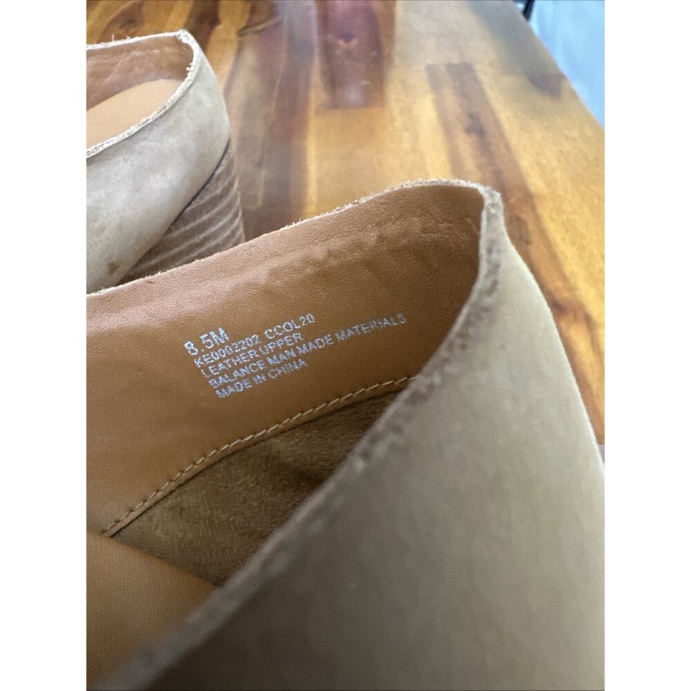 KorkEase Challis Tan Nubuck Leather, Wedge Mule Clog Booties Slip On Women 8.5 - Picture 9 of 11